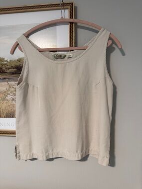 Tommy Bahama Cream Linen-Blend Sleeveless Tank